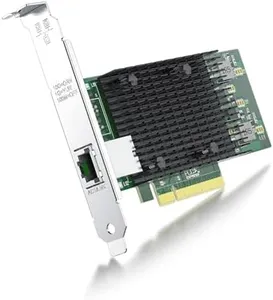 10Gb PCI-E Network Card NIC Compatible for Intel X540-T1, Single RJ45 Copper Port, with Intel X540-BT1 Controller, PCI-E X8, 10G PCI Express LAN Adapter NIC, Support Windows Server, Linux, Vmware