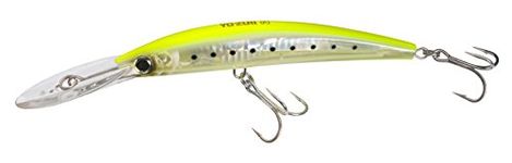 Yo-Zuri Crystal 3D Minnow Deep Diver Lure, Chartreuse Silver, 5-1/4-Inch