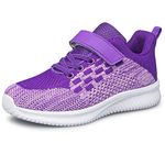 YHOON Kids Shoes Girls Sneakers Running Shoes Slip on Sports Fitness Shoes Purple Little Kid Size 11