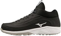 Mizuno Men's Ambition 3 Bb Mid as Baseball Cleats, Black/White, 8.5 US