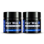 Ustraa Strong Hold Hair Wax - Matte Look 100g - (Set of 2) | Non-sticky Wax, Easy-to-Wash Strong Hold | For Non-glossy Matte Finish | Without harmful chemicals or fixatives