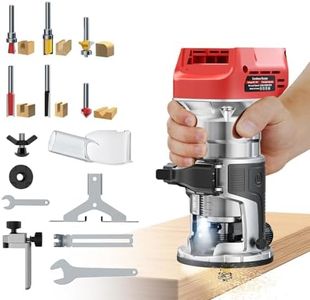 Cordless Router Tool Compatible with Milwaukee Battery(Tool Only), 800W Brushless Wood Router, 6-Speed, LED Light, Depth Adjustment, Edge & Roller Guide, Router Bits Included(NO BATTERY)