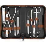 marQus Manicure sets for women & men, 12 pcs set from Solingen Germany incl. nail nippers & glass nail file - Manicure set, pedicure kit - For natural, ceramic & painted nails