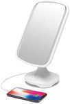 iHome 7" x 9" Reflect ll iCVBT3 Adjustable Vanity Mirror, Makeup Mirror with Bluetooth Audio, Hands-Free Speakerphone, LED Lighting, Siri & Google Support USB Charging, Flat Panel LED Lighting (White)