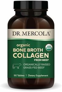 Dr. Mercola Organic Bone Broth Collagen, 30 Servings (90 Tablets), Organically Raised Grass-Fed Beef, Dietary Supplement, Supports Bone and Joint Comfort, USDA Organic, Non-GMO