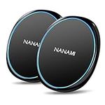 NANAMI Fast Wireless Charger [2 PACK], 15W Max Wireless Charging Pad for iPhone 15 Pro Max 14 13 12 11 XS Max XR 8,Fast Charge for Samsung Galaxy S24 Ultra S23 S22 S21 S20 S10,AirPods Pro/3,Pixel 6,LG