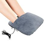 Foot Warmers,Electric Foot Massage Fast Heating Pad,USB Feet Warmers with Heated and Vibration,Soft Plush Micro Mink Fabric,Auto-Off Feature,Gifts for Women and Men