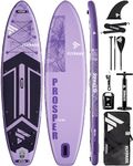 Flypark 11'x34 Inflatable Stand Up Paddle Boards, Extra Wide SUP Paddleboard Inflatable, Yoga Stand Up Paddle Board, 116L Backpack, 15 D-Rings, Shoulder Strap, US-Fin, 2-Action Pump