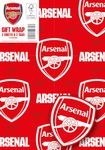 Arsenal FC Wrapping Paper 2 Sheets 2 Tags, Arsenal Football Gift Wrap