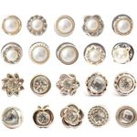 ARLICODECK 20Pcs Women Shirt Brooch Buttons Pearl No Sew Button Pins Instant Button Jeans Button Pins Women Shirt Safety Brooch