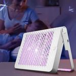 NIVAKINI Mosquito Killer Lamp, Fly Insect Killer Machine, Insect Bug Zapper, Trap Killer LED Lamp for Home,Kitchen,Outdoor,Restaurants,Office Table-Powerful Handheld Digital Multipurpose (White)