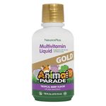 NaturesPlus Animal Parade Gold Liquid Multivitamin - Plant Based Kids' Vitamin and Mineral Complex, Natural Tropical Berry Flavour - Gluten Free, Vegetarian - 480ml