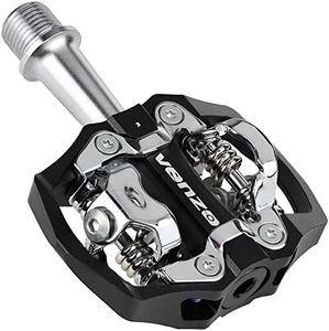 VENZO MTB Mountain Bike CNC Cr-Mo Forged 6066 Sealed Clipless Pedals 9/16" Compatible with Shimano SPD Type Cleats SM-SH51 - Perfect for All MTB Trial Shoes - Easy Clip in