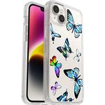 OtterBox iPhone 14 & iPhone 13 Symmetry Series Case - Y2K Butterfly (Clear/Blue), Ultra-Sleek, Wireless Charging Compatible, Raised Edges Protect Camera & Screen