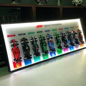 iCUANUTY Display Wallboard with RGB LED Lights Compatible with Lego Speed Champion 66802 F1 Collector's Pack, 22 Colors & 20 Modes, Compatible with Lego Car Wall Mount, Adult collection