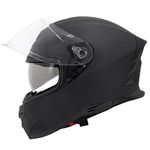 Zorax ZOR-808 Matt Black S (55-56cm) Double Visor Full Face Motorbike Motorcycle Helmet ECE 2206 Road Legal