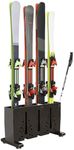 TOCRETOARE Heavy Duty Metal Ski Storage Rack, 4 Pair Freestanding Steel Ski Holder, Floor Stand Ski Organizer Rack, Snowboard Floor Stand Organizer for Garage and Home