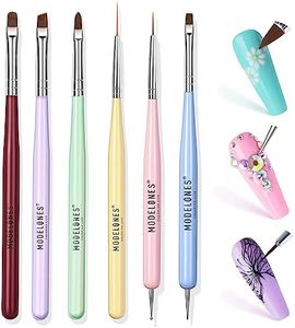 Modelones Nail Art Brushes Set, Nail Art Design Pen Painting Tools with Nail Extension Gel Brush, Nail Art Liner Brush and Nail Dotting Pen for Gel Polish Manicure Salon DIY at Home