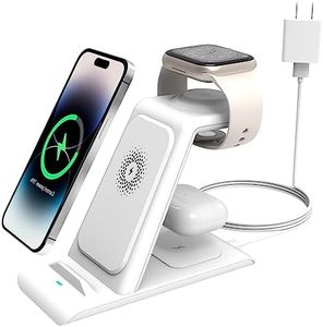 HATALKIN 3 in 1 Wireless Charging Station Compatible for Apple Products Multiple Devices Apple Watch 7 SE 6 5 4 3 2 AirPods 3 / Pro/2 iPhone 13 12 11 Pro Max/X/XS/XR/8 Plus Fast Wireless Charger Stand