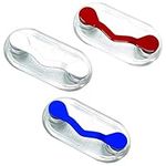 Readerest Stainless Magnetic Eyeglass Holder - ID Badge Clip in Blue, Red and White - Ideal for Daily Wear, Sunglasses Holder - Easy-to-Use Glasses Accessory and Strong Neodymium Magnets (3-Pack)