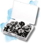 Cam Locks for Furniture Eccentric Wheels 50Pcs 12x12.4mm, Black Furniture Cam Lock Fasteners Compitable with IKEA Hardware Parts, Multi-Size Repair Spare Parts Nut & Bolt Assortment Sets