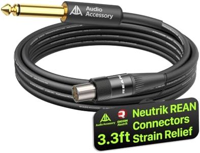 AA AUDIO ACCESSORY 3.3ft Neutrik REAN TA4F for Shure Wireless Guitar Cable