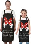 Sanlykate 2 Pack Cotton Linen Parent and Child Apron with Cute Cartoon Pattern, Bowknot