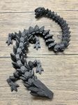 Munnygrubbers - XL 26" Crystal Dragon Fidget Toy - Heavy Duty - 3D Printed Flexible Articulating Dragon Plastic Collectible Figurine - Surprise Egg Compatible - (Black Dragon)