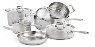 ZWILLING Sol II 10 Piece 18/10 Stainless Steel Cookware Pot Set - All Cooktops, Drip-Free Rims, Steamer Insert, Silver, 66140-000