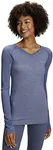 FALKE Women's Wool Tech. Light Longsleeved Base Layer Top, Breathable Quick Dry, Merino Wool, Blue (Capitain 6751), S, 1 Piece