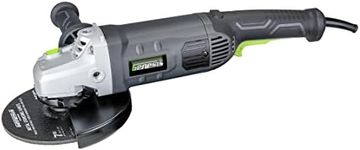 Genesis Angle Grinder 15 Amp 7 Inch 8,500 RPM Corded with 3-Position Side Handle, Wheel Guard and Grinding Wheel and 2 Year Warranty (GAG1570), Gray