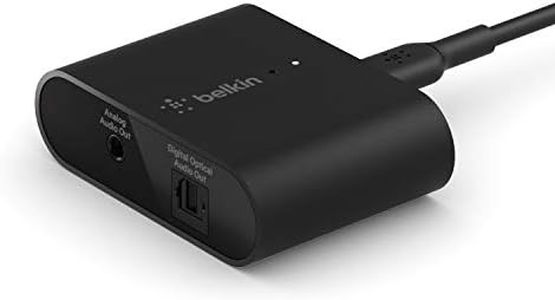 Belkin SoundForm Connect AirPlay 2 (Audio Adapter Receiver for Wireless Streaming with Optical and Speaker Inputs for iPhone, iPad, and Other AirPlay Enabled Devices), Black, 3.5mm