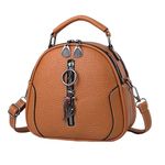 INOVERA Sling Bag for Women | Faux Leather Cross body Bags for Girls | Travel Shoulder Handbag with Adjustable Strap (Brown)