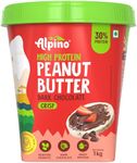 ALPINO High Protein Dark Chocolate Peanut Butter Crisp 1kg - Roasted Peanuts, Dark Chocolate, Whey Protein & Pea Protein – 30g Protein, Gluten Free - High Protein Peanut Butter Crispy