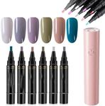 One Step Nail Gel Pen Nail Polish Pen Set with Nail Lamp Pen, Set C