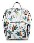 House of Quirk Baby Diaper Bag Maternity Backpack (White Animal)