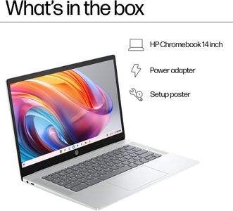 HP Chromebook 14 Laptop – 128GB, Glacier Silver