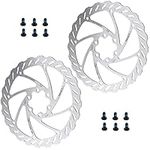 Monsully 2 Pieces Stainless Steel Bicycle Brake Disc, 160 mm Bicycle Disc Brake Rotor Bicycle Disc Brake Rotor Bike Disc Brake Rotors for Road Bike, Mountain Bike