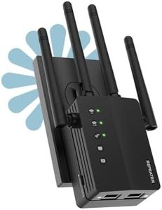 AOOEPU WiFi Booster, 1200Mbps WiFi Extender Signal Booster for Home, 12880 Sq Ft Coverage, 105 Devices, Dual Band 2.4/5GHz Internet Extender WiFi Booster