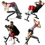 LifePro Multipurpose Roman Chair - Foldable Back Extension Machine Bench & Ab Bench Workout Chair- Versatile At-Home Hyperextension Bench & Ab Machine for Whole-Body Training