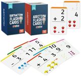 merka Math Flash Cards, 338 Flashcards in Total, Learning Mathematics and Toy Card Game for Kids, for Classroom and Homeschool, 1st to 4th Graders, Addition and Subtraction, 2 Sets with 169 Pcs each