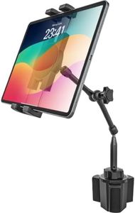 GDZN Car Cup Holder Tablet Mount, 16.5" Height Aluminum Arm with 360° Full Range Rotation, Cup Holder Tablet Holder for Pickup Truck SUV RV, Fits 4.7-15.6" iPad Pro, Air Mini, Galaxy Tab, Phones