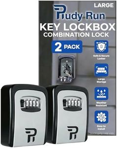 Rudy Run Key Lock Box for Outside – Large Outdoor Lockbox for Keys with Code, 4-Digit Combination Hidden Safe to Hide a Key Outside, Wall Mounted Key Storage for Home, Airbnb, 2 Pack