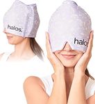 MyHalos Migraine Relief Cap - Wearable Ice Pack Cold Wrap Hat -Reusable Cold Therapy Headache Cap & Migraine Cap, for Tension Headache Relief and Sinus Pressure - Form-Fitting Cold Compress Head Wrap (Violet)