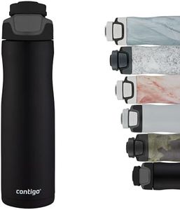 Contigo Drinking Bottle Autoseal Chill Matte Black, Stainless Steel Water Bottle with Autoseal Technology, Insulated Bottle Keeps Beverages Cool for up to 28 Hours, BPA-Free, 720 ml