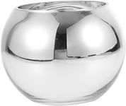 Outanaya Silver Vase Vintage Inspired Vase Bubble Ball Vase Bowl Terrarium Centerpiece Vase Flower Vase Centerpiece Round Vases for Centerpieces Air Terrarium Bud Office Glass Fish Tank