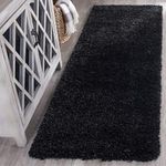 Sifa Carpet Hand Made Soft Fluffy Shag Area Rugs with 2 Inch Thickness (2x3Feet Black)