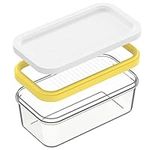 UNIVIVO Butter Slicer Cutter, Stick Butter Container Dish with Lid for Fridge, Easy Cutting Two 4oz Sticks Butter