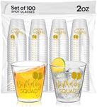 Birthday Squad Shot Glass - Set of 100-2 Oz Happy Birthday Shot Glasses for Women & Men - Perfect for Birthday Party Favors for Adults - Birthday Squad Plastic Shot Glasses for the Birthday Crew