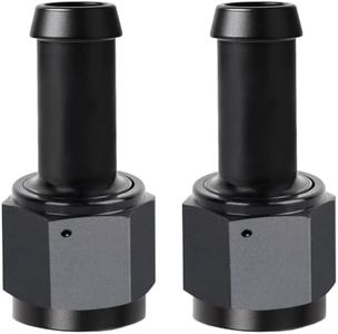 2Pack 6AN Female to 3/8" Barb Hose Fitting Straight Swivel, 6AN to 3/8 Barb, 6AN Fitting Aluminum Black